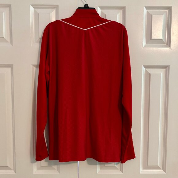 Adidas Climalite Long Sleeve Red Track Jacket Men L with custom CESA logo - Picture 4 of 11